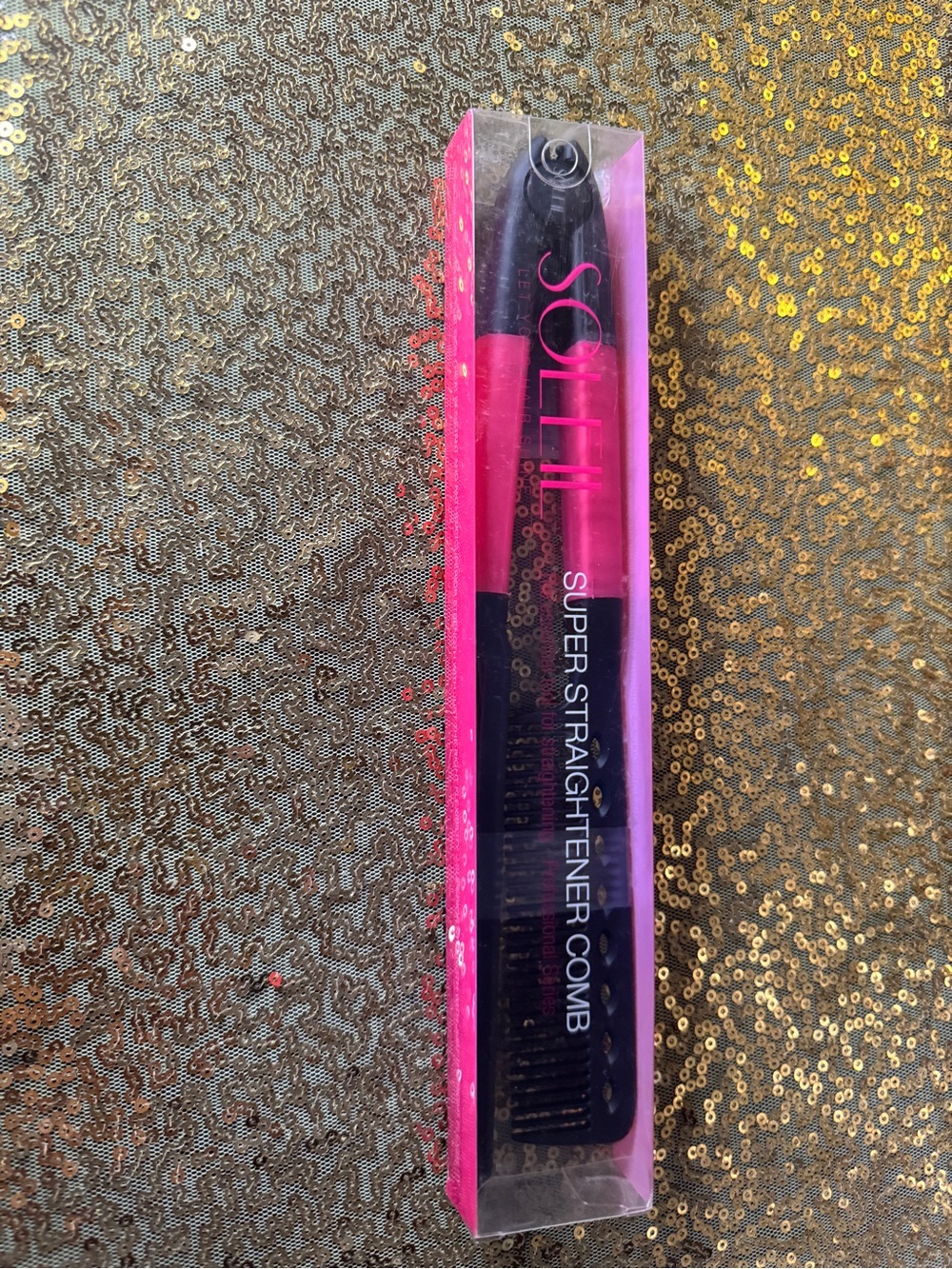 SOLEIL  Super Straightener Comb - Pink and Black